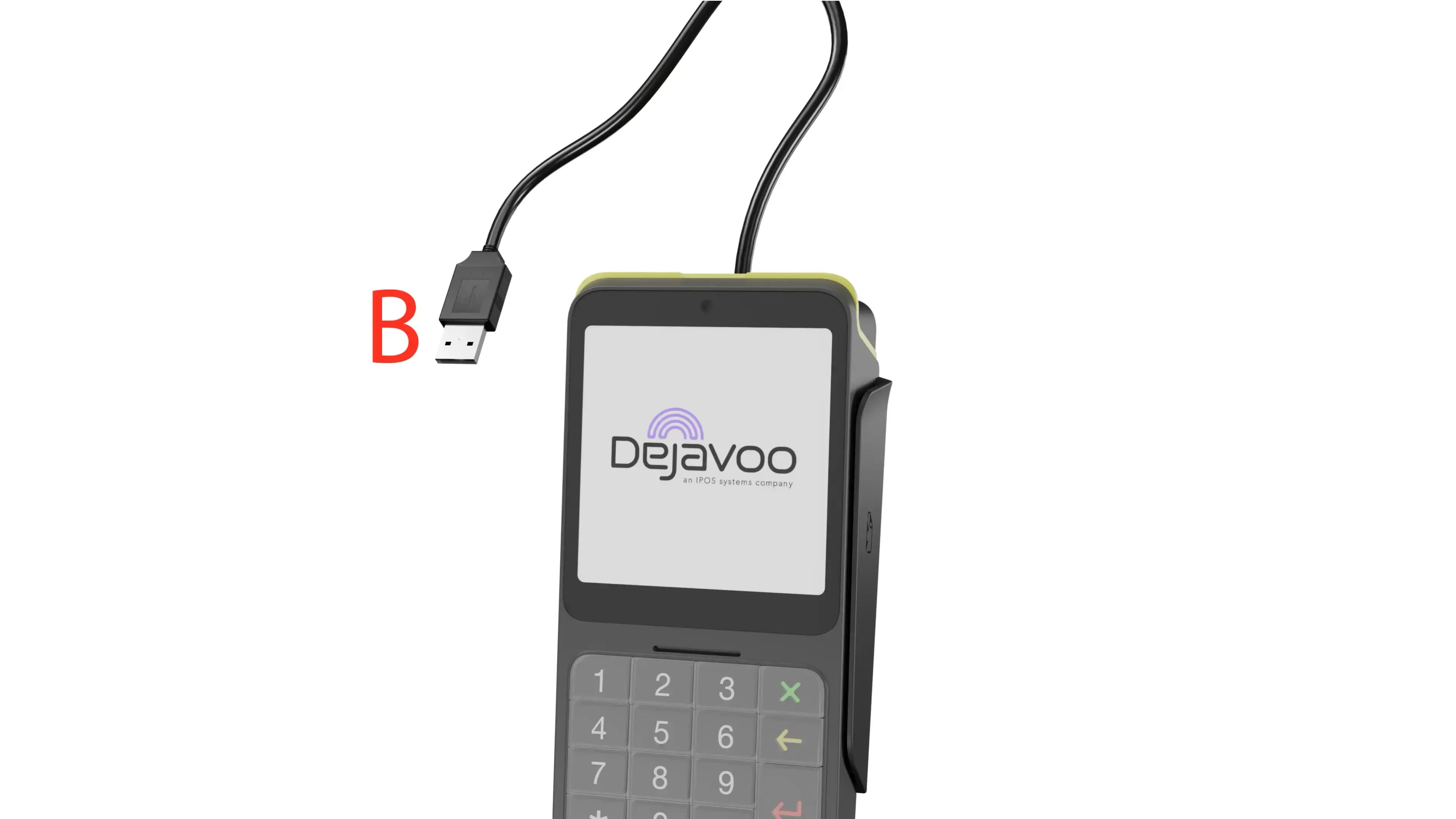 B - USB cable attached to the P17 device